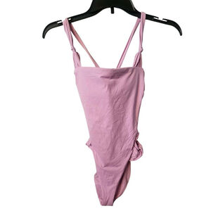 BECCA by Rebecca Virtue Side Twist Cut Out One Piece Swimsuit Small NWT Lilac